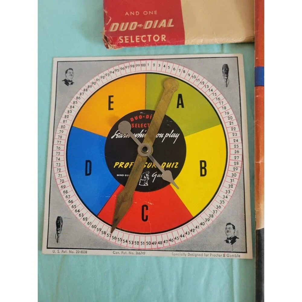 1939 Professor Quiz Radio Game Procter & Gamble Mail Premium w/ Duo-Dial Spinner